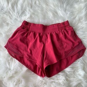 LULULEMON violet red hotty hot shorts